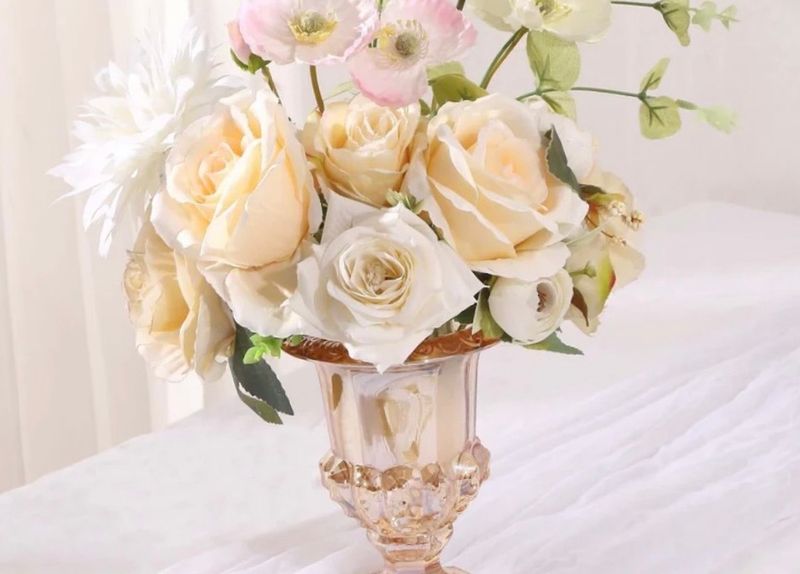 Amber flower vases