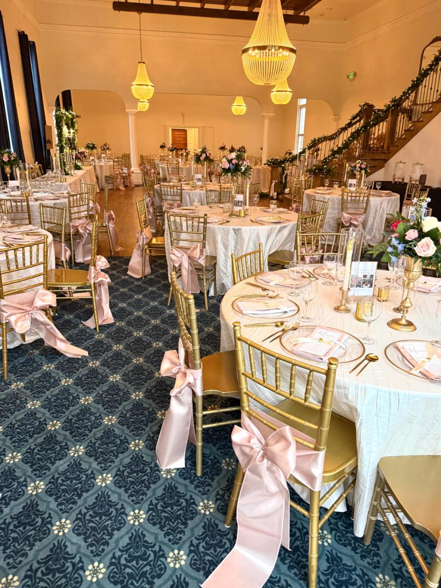 Indoor Wedding with Gold Accents