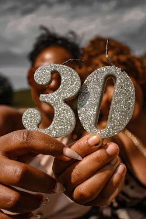 Close up of hands holding silver sparkly 30 candles, navigating dating in your 30s as a man, relationship advice for turning thirty, where to date men, where to date women