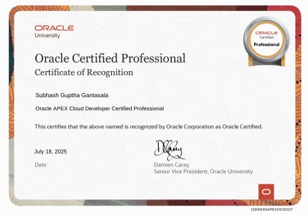 Oracle APEX Developer Professional (2025)
