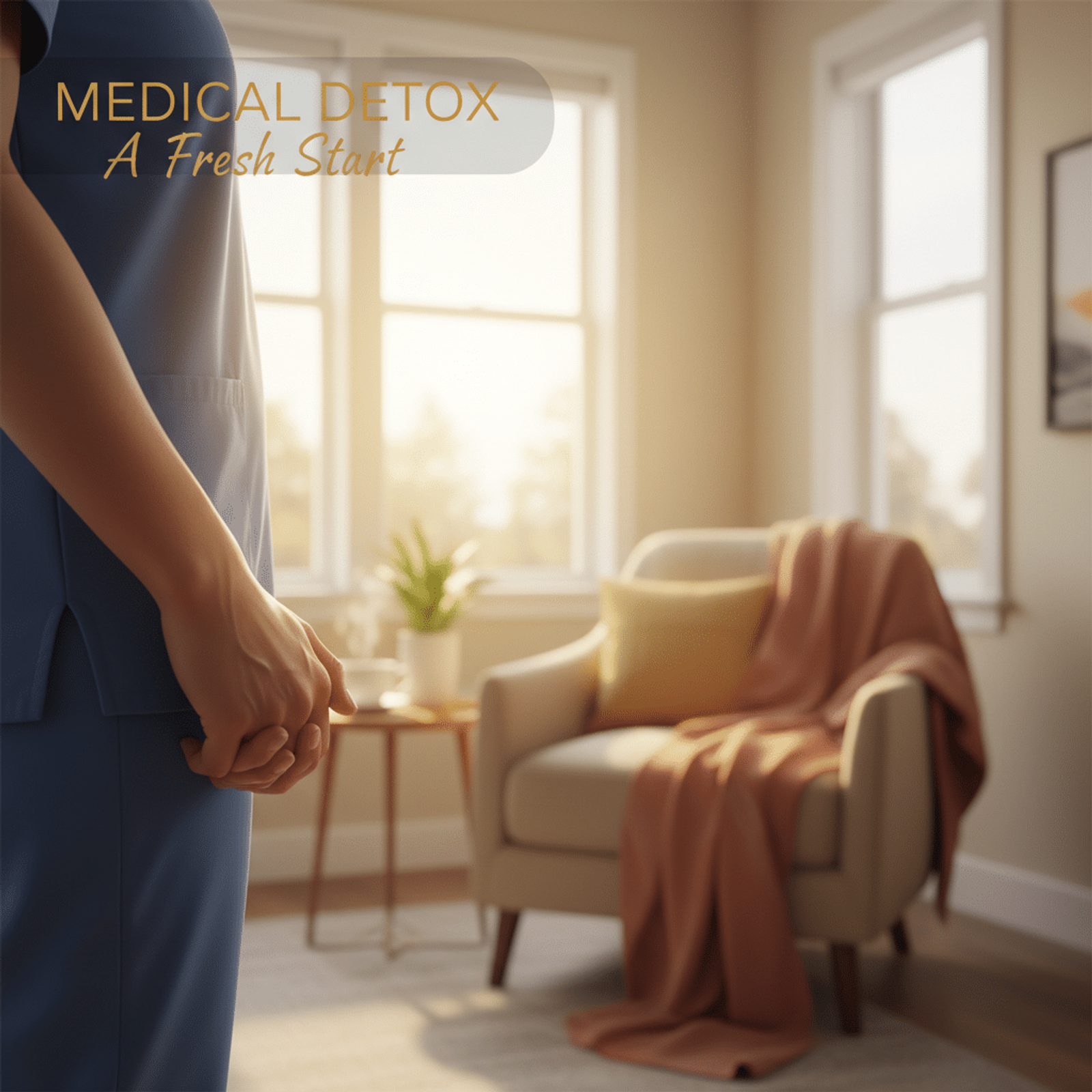 Image illustrating: Medical detox is a supervised process to safely manage withdrawal symptoms from drugs or alcohol. For ...