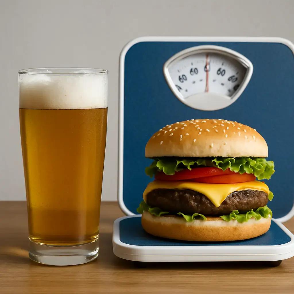 Illustration for an article on does alcohol make you gain weight?