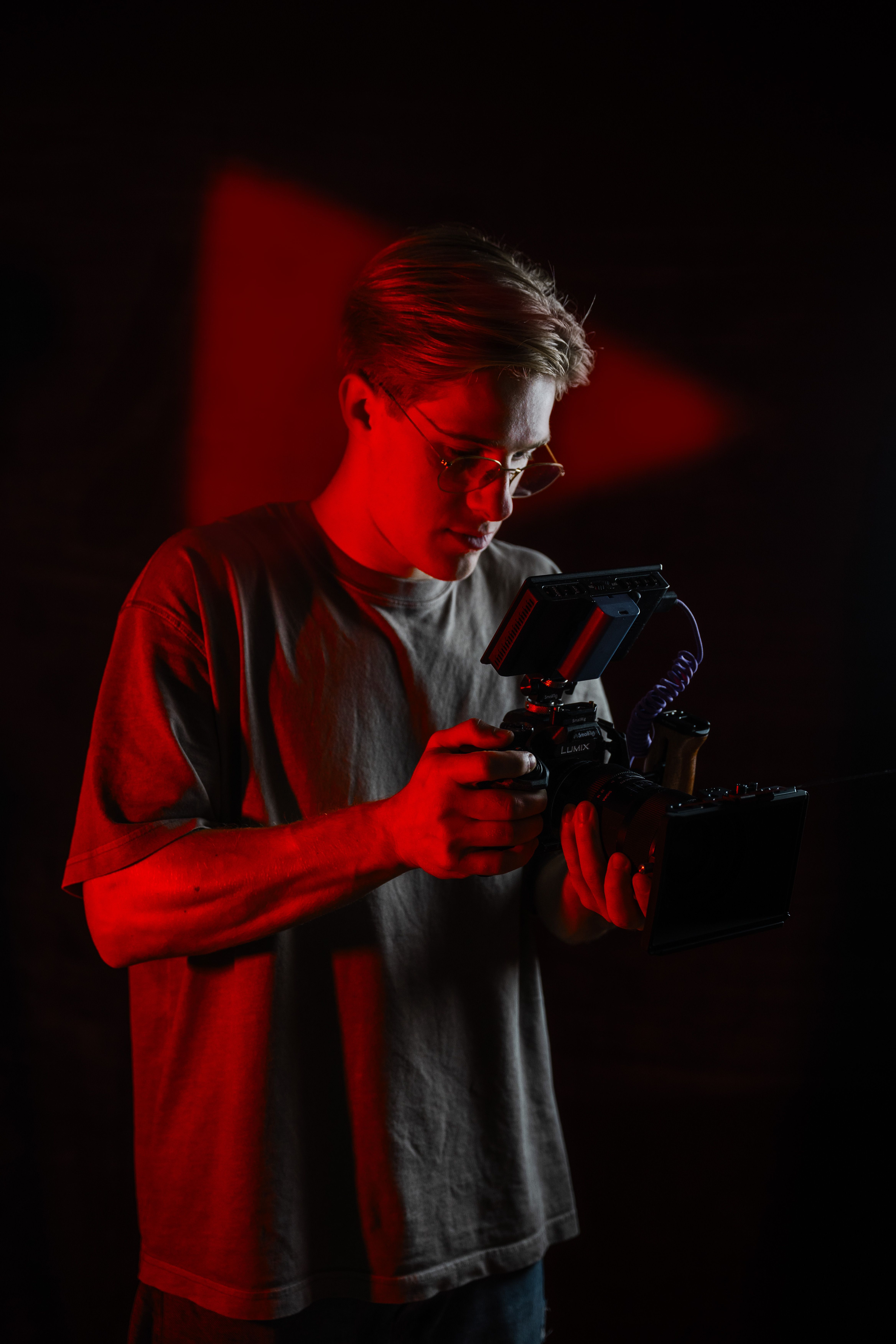 Videographer with camera