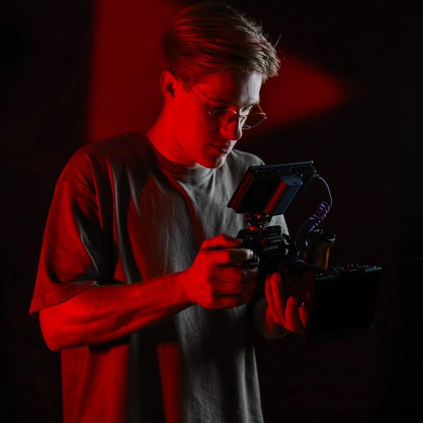 Videographer with camera