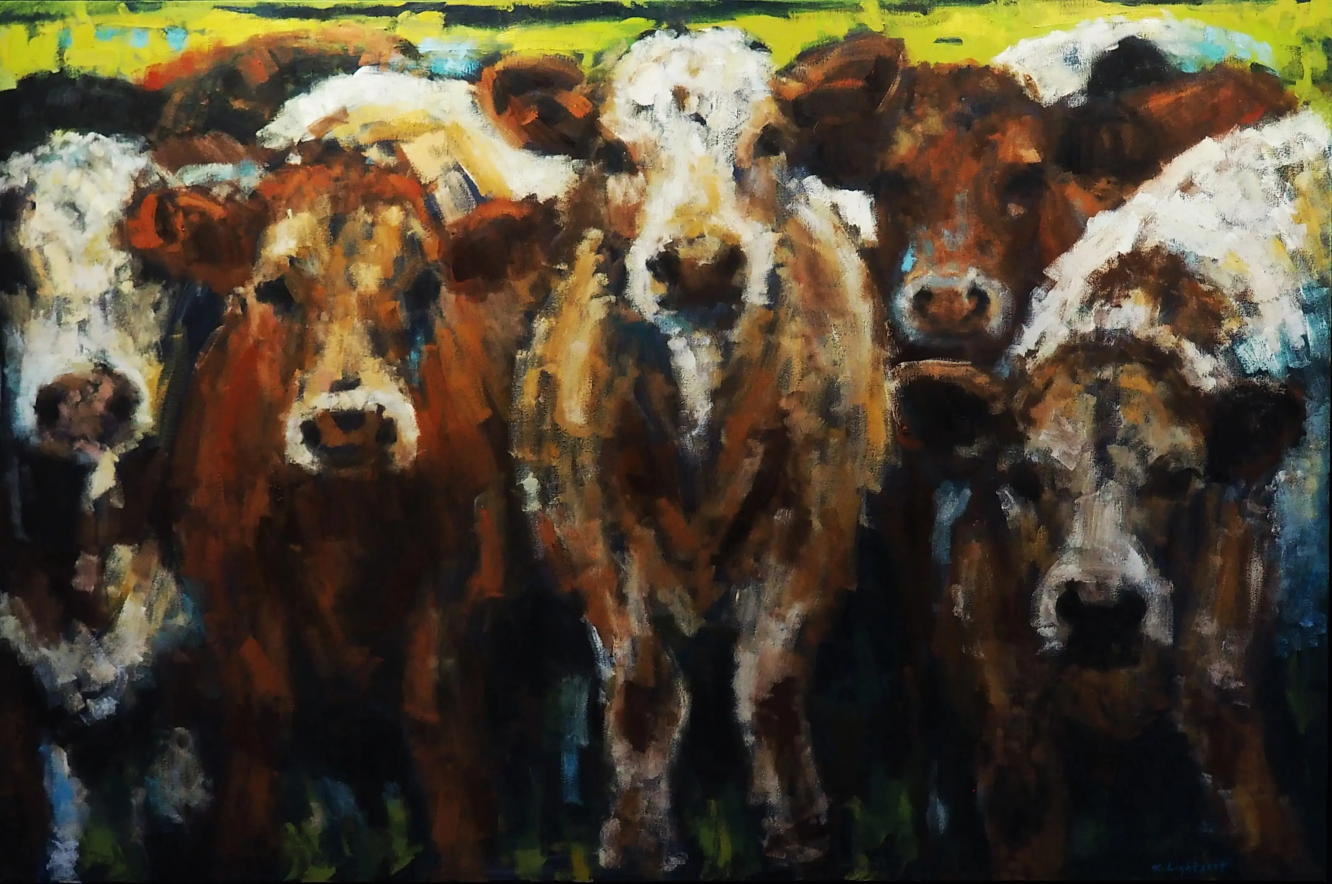 Five Cows Yellow Green