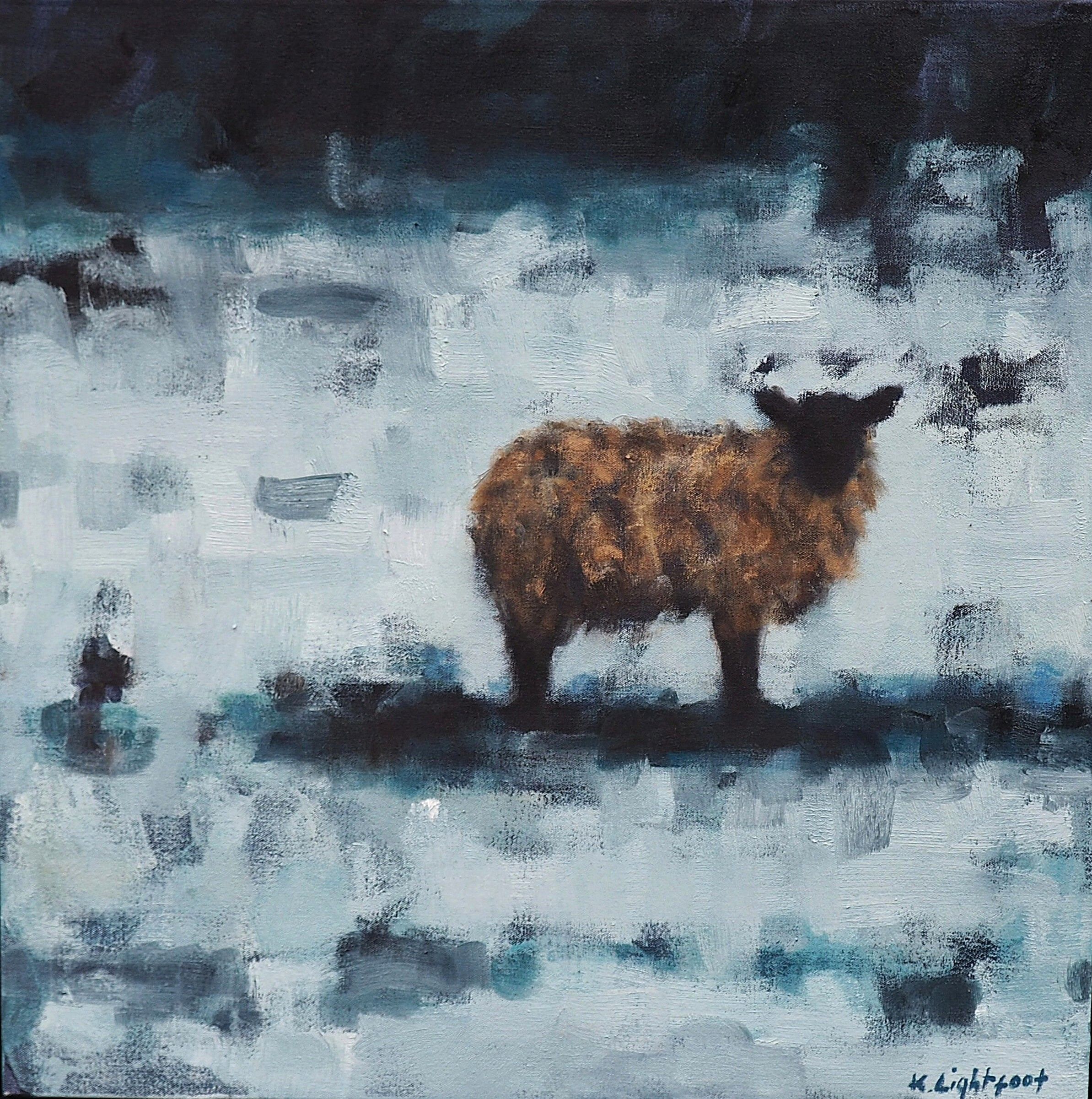 Sheep Near the Woods