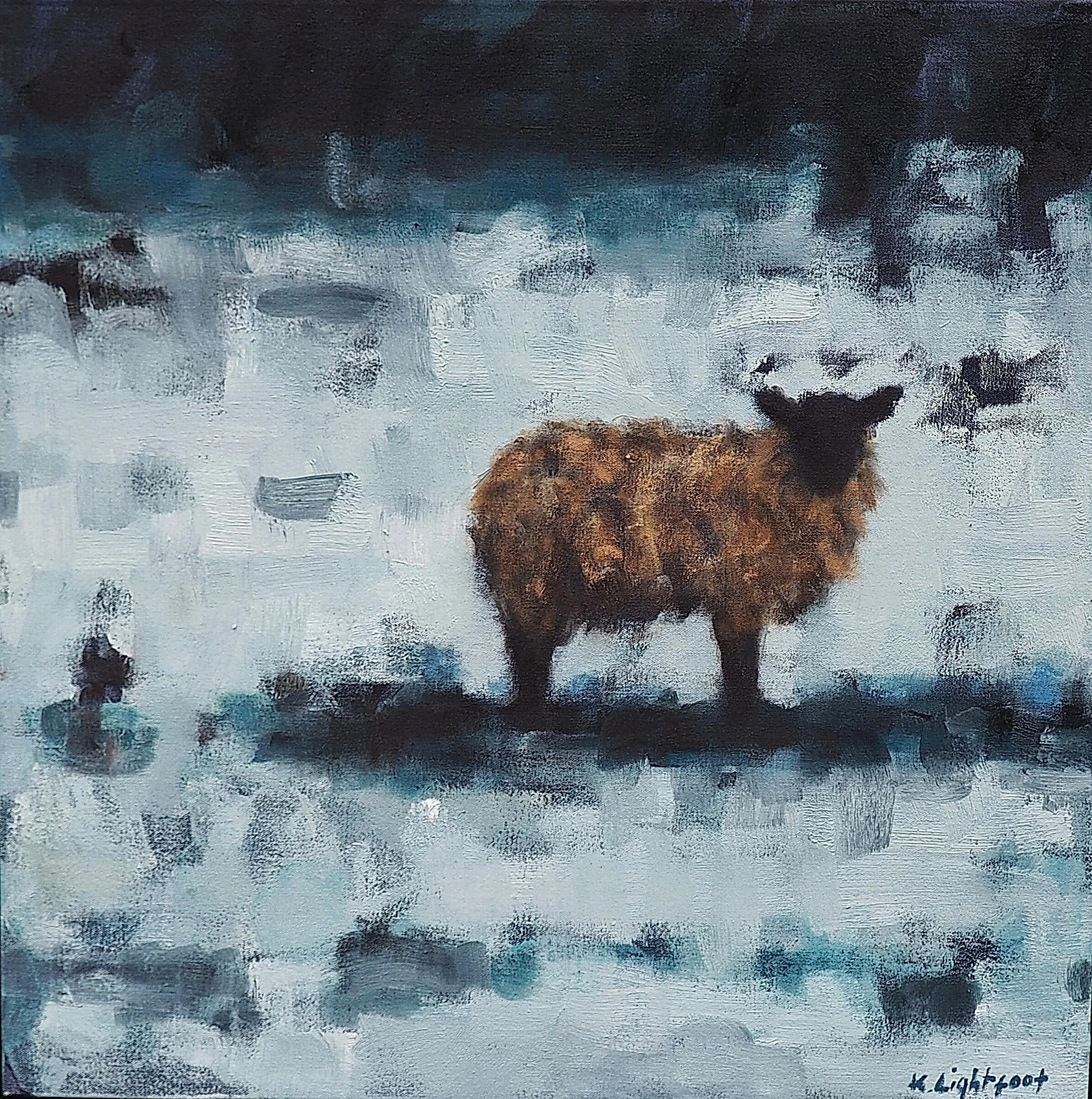 Sheep Near the Woods