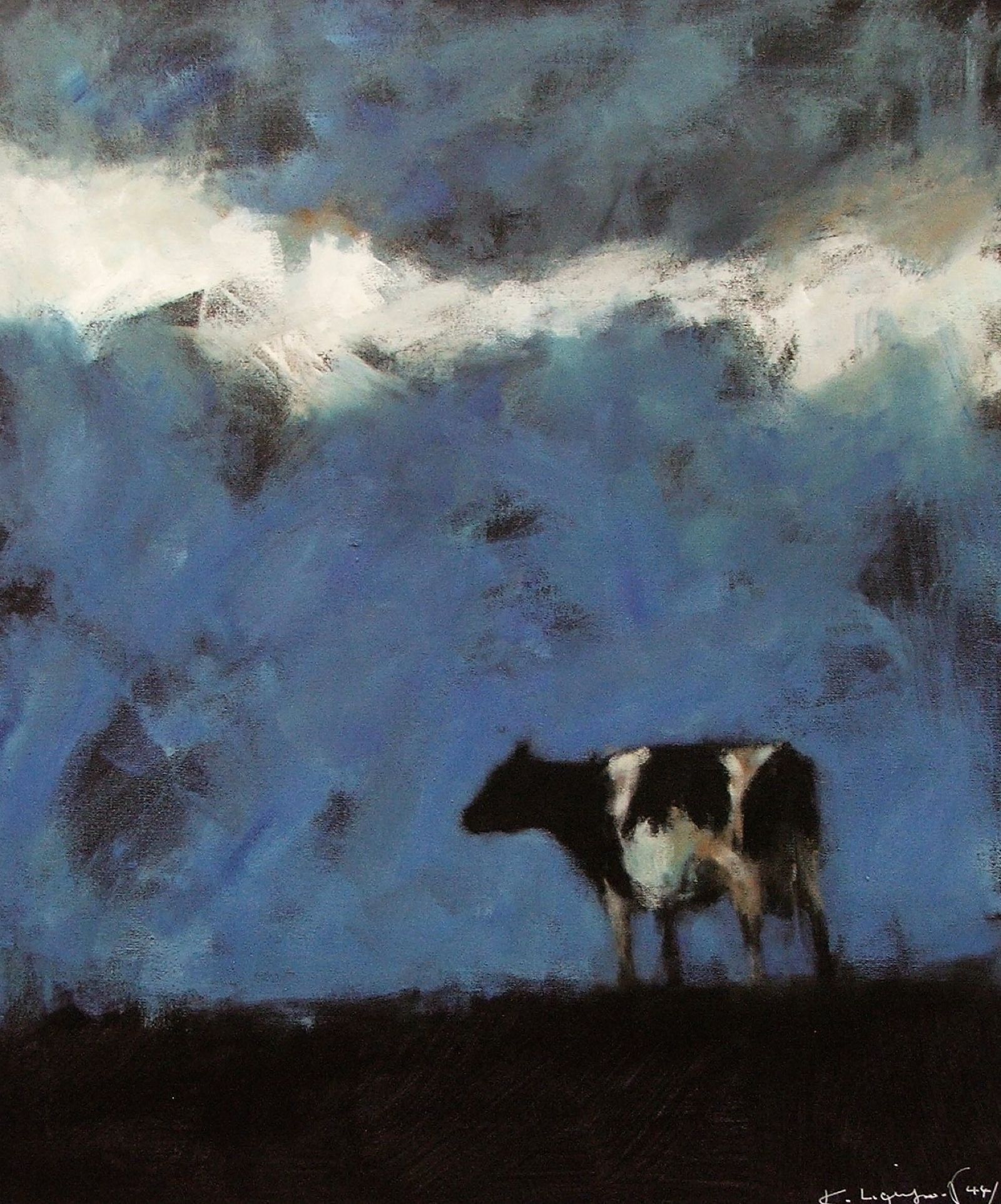Cow, Stormy Sky