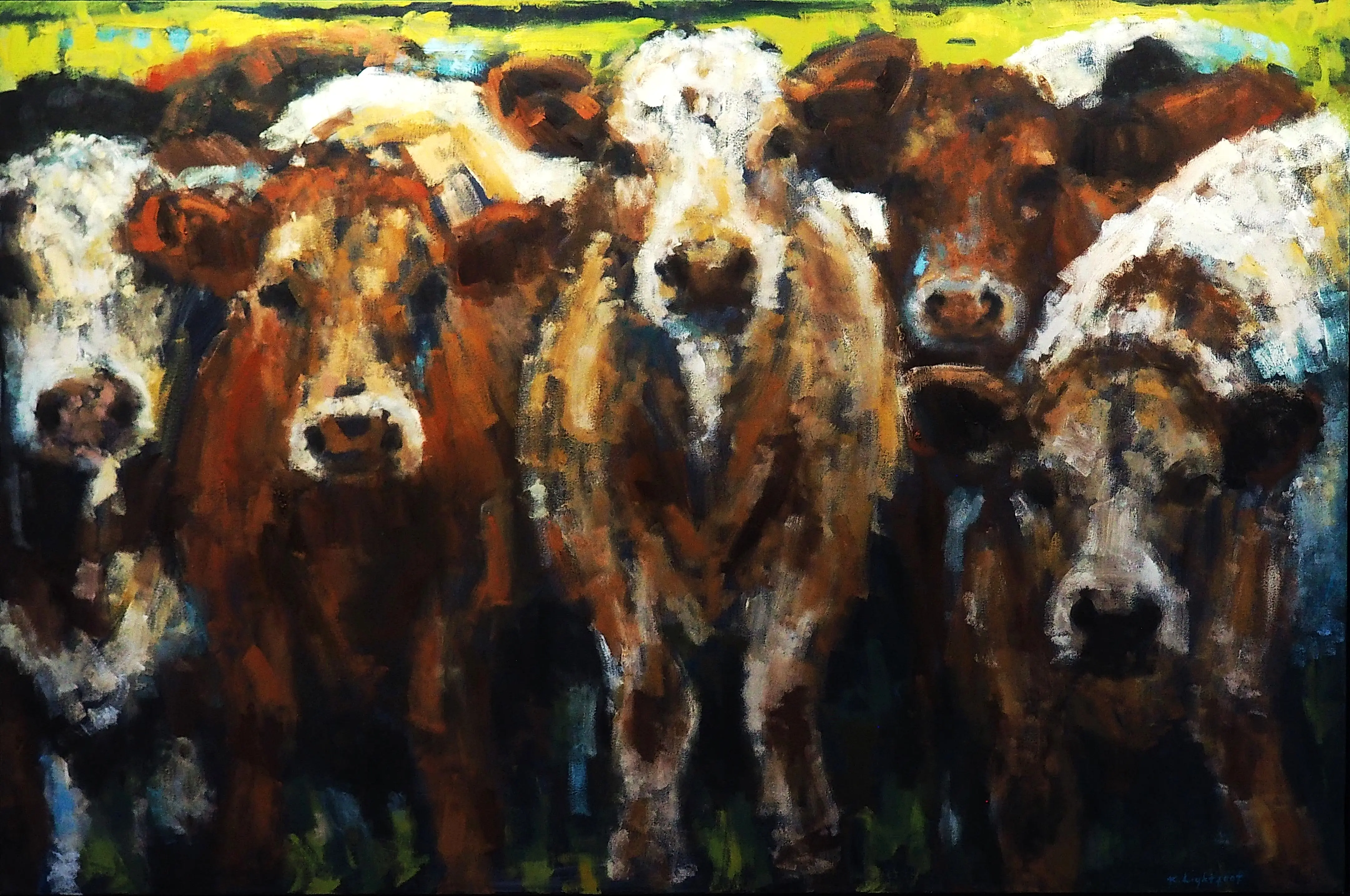 Five Cows Yellow Green