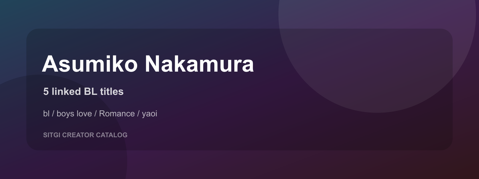 Asumiko Nakamura cover