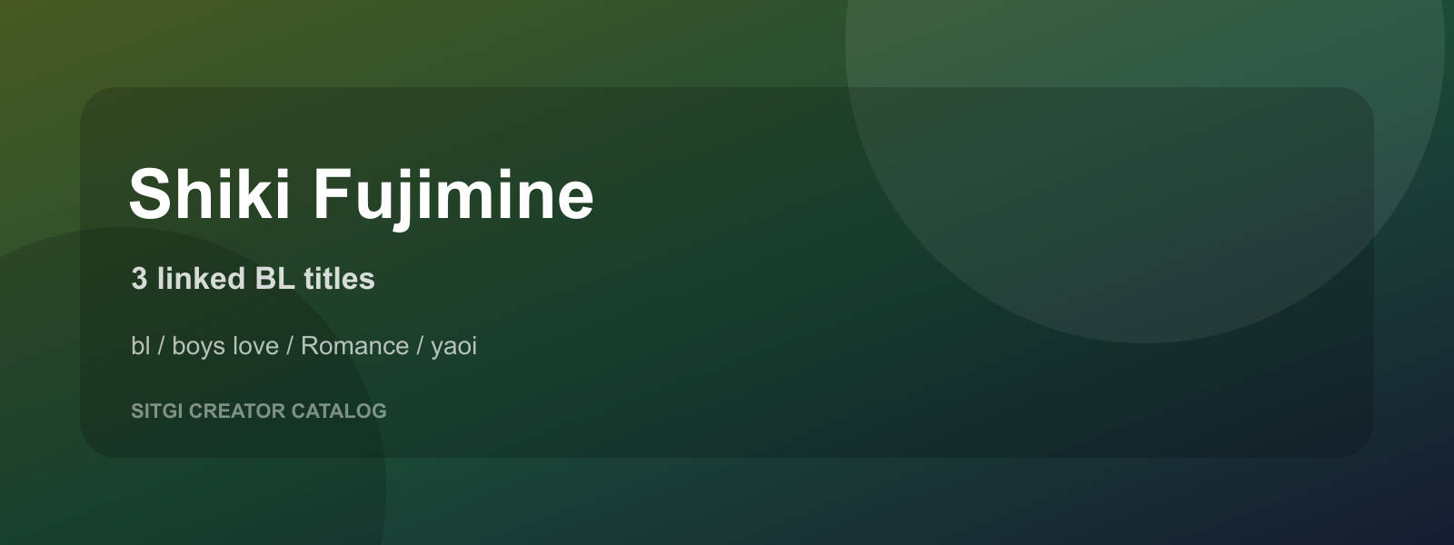 Shiki Fujimine cover