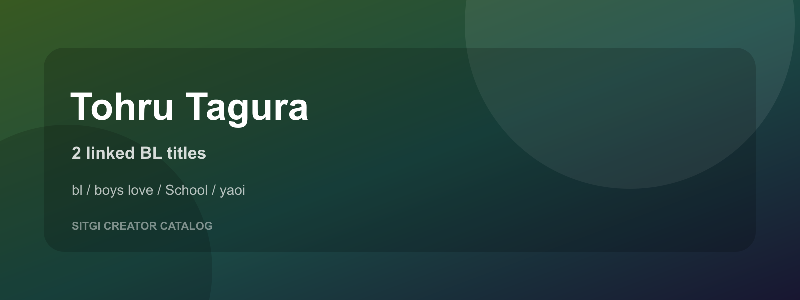 Tohru Tagura cover