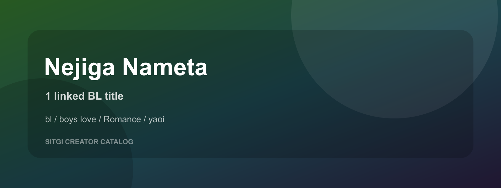 Nejiga Nameta cover