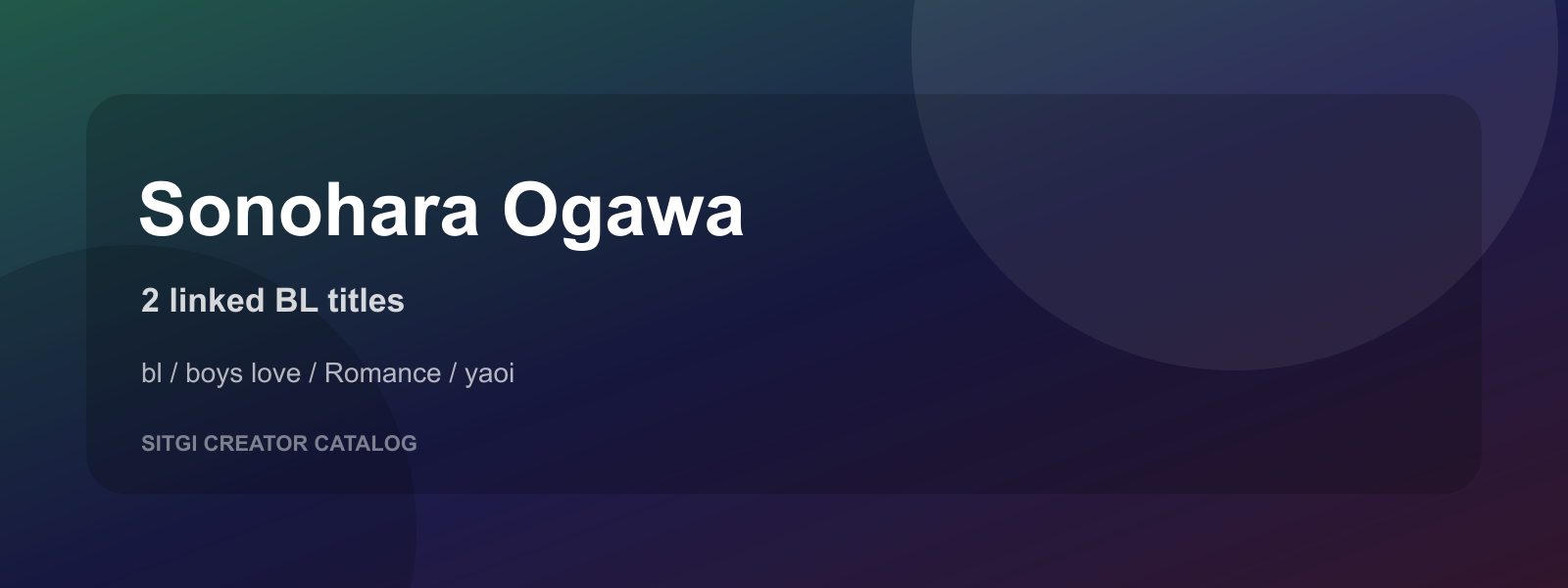 Sonohara Ogawa cover