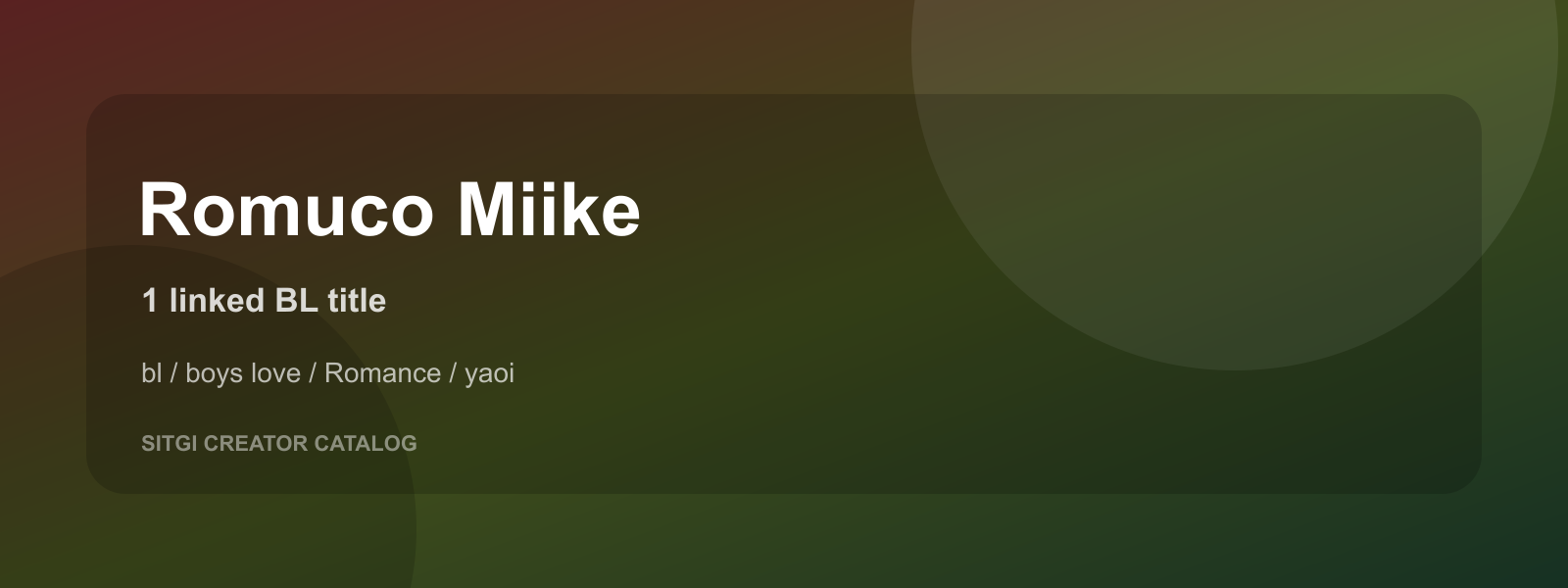 Romuco Miike cover