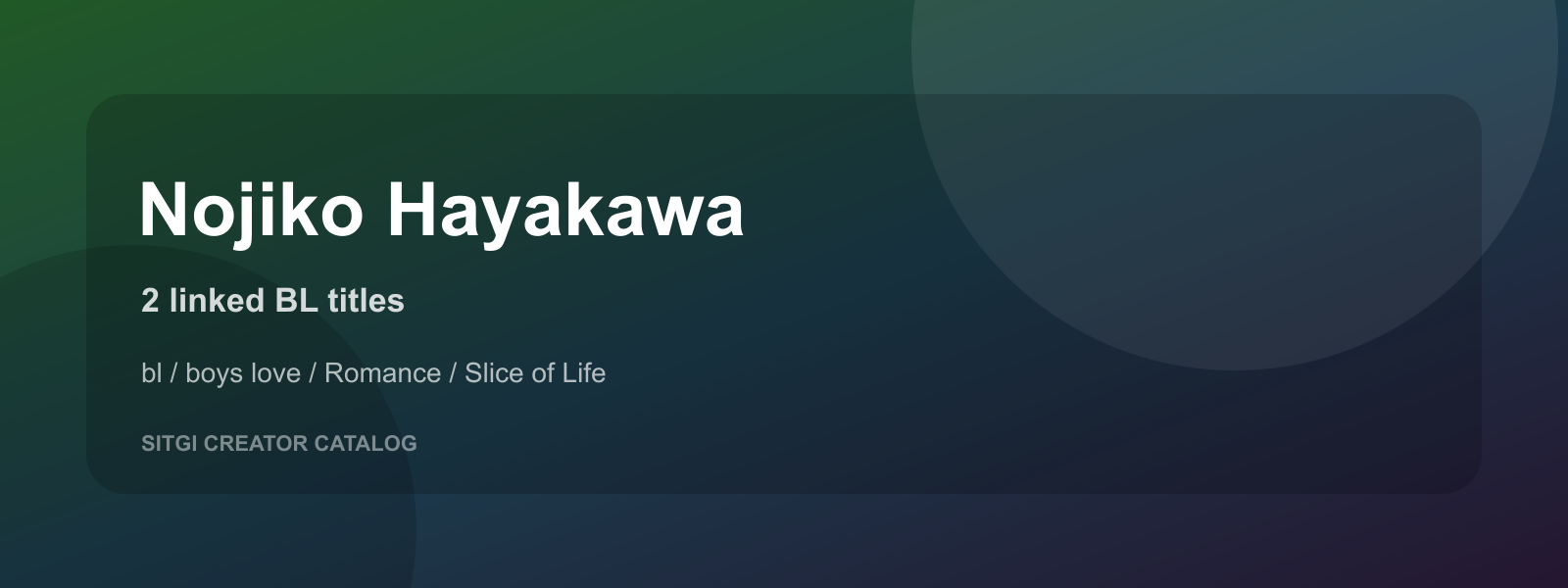Nojiko Hayakawa cover