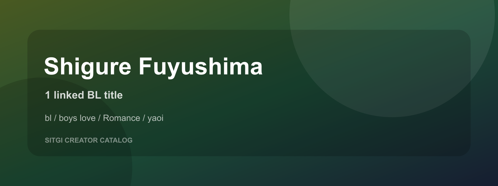 Shigure Fuyushima cover