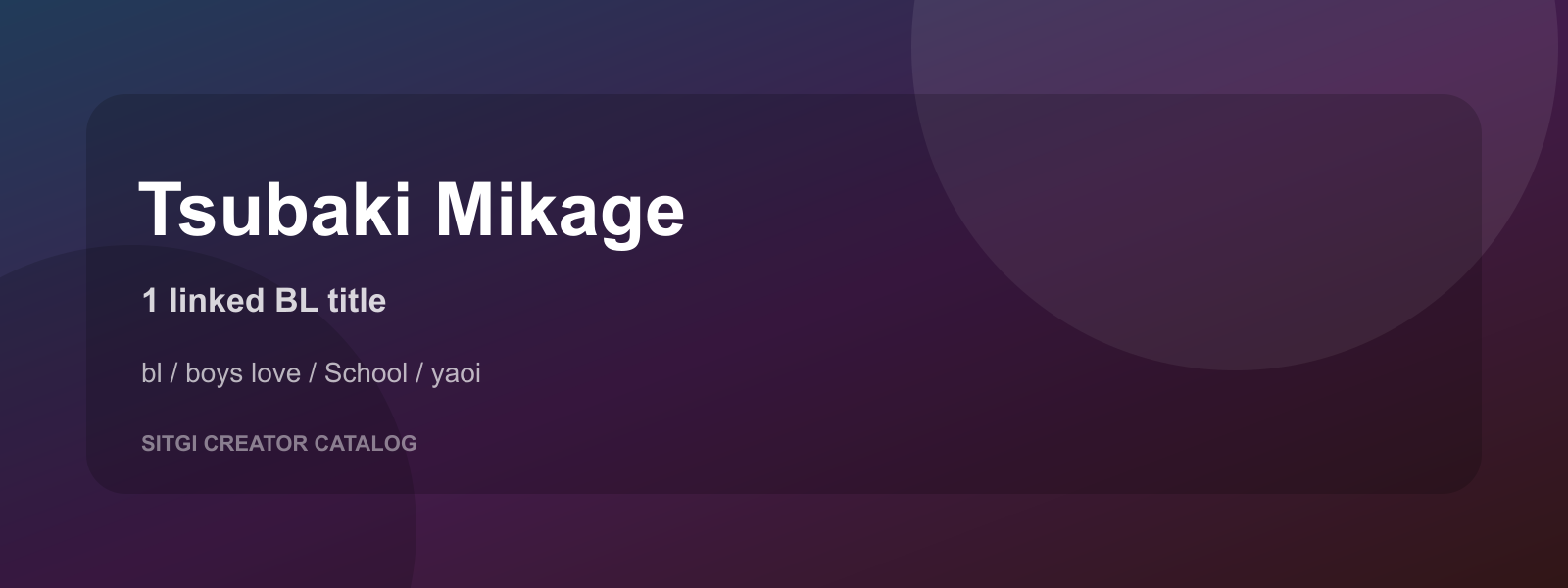 Tsubaki Mikage cover