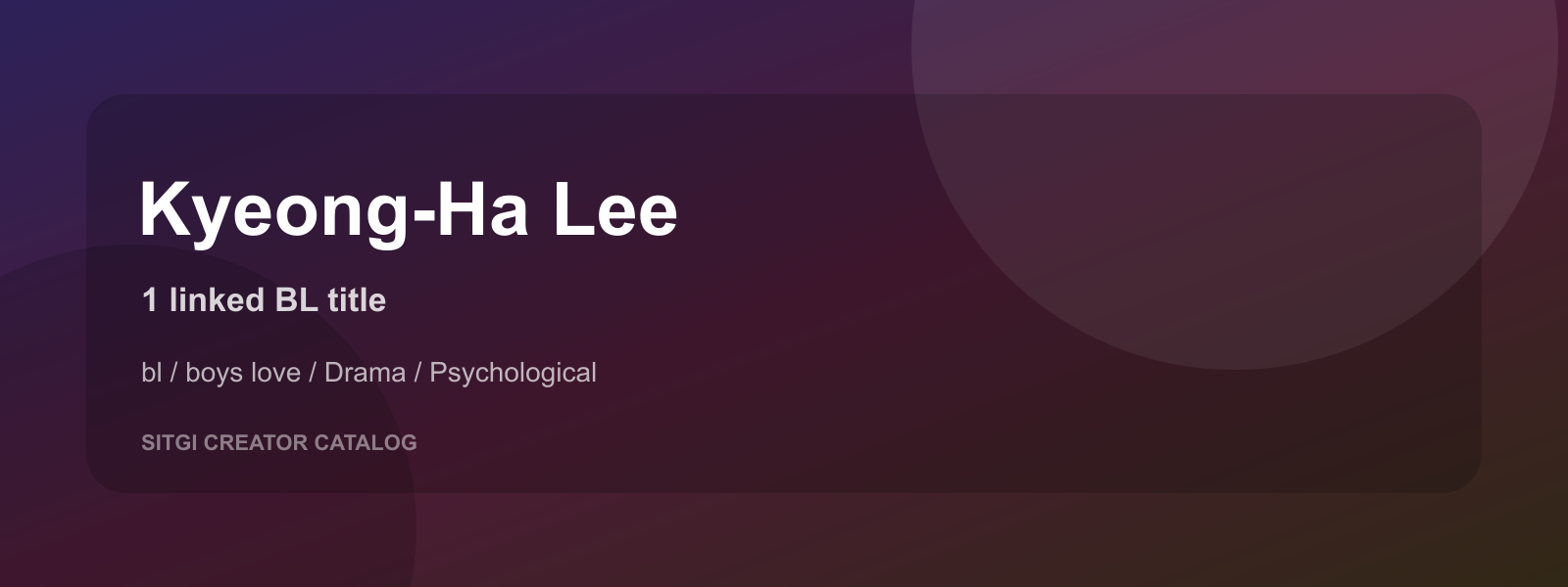 Kyeong-Ha Lee cover