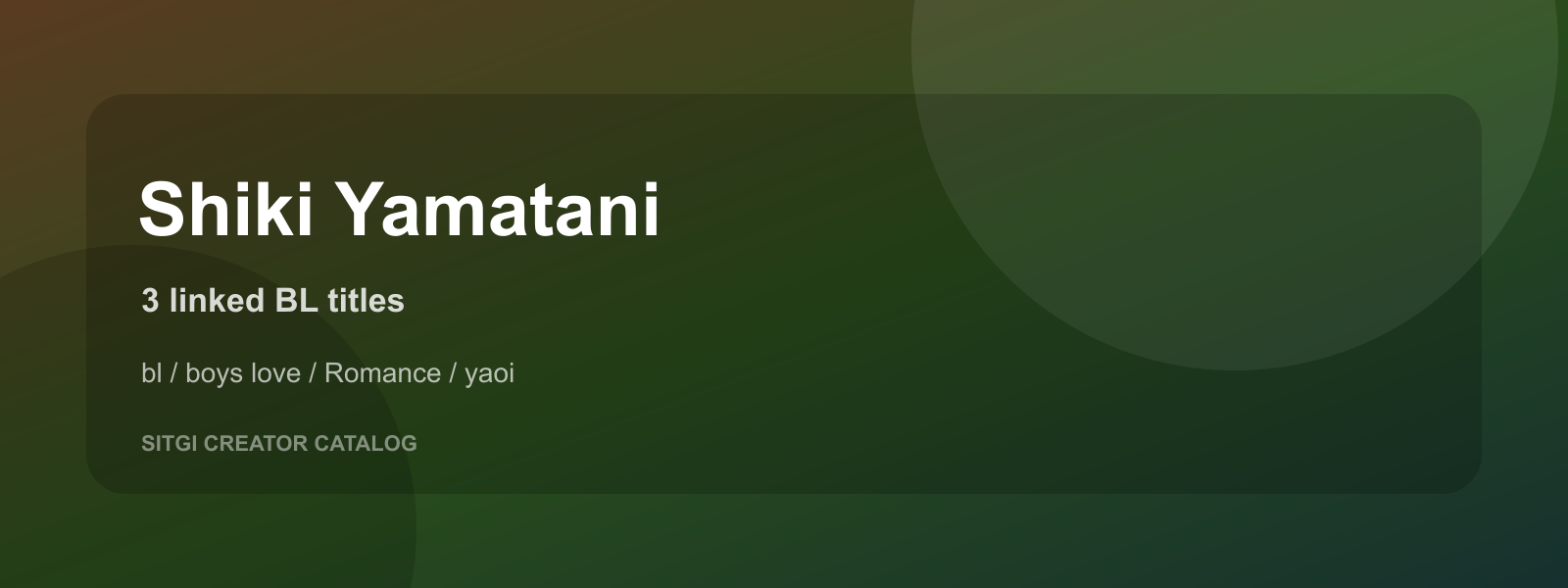 Shiki Yamatani cover