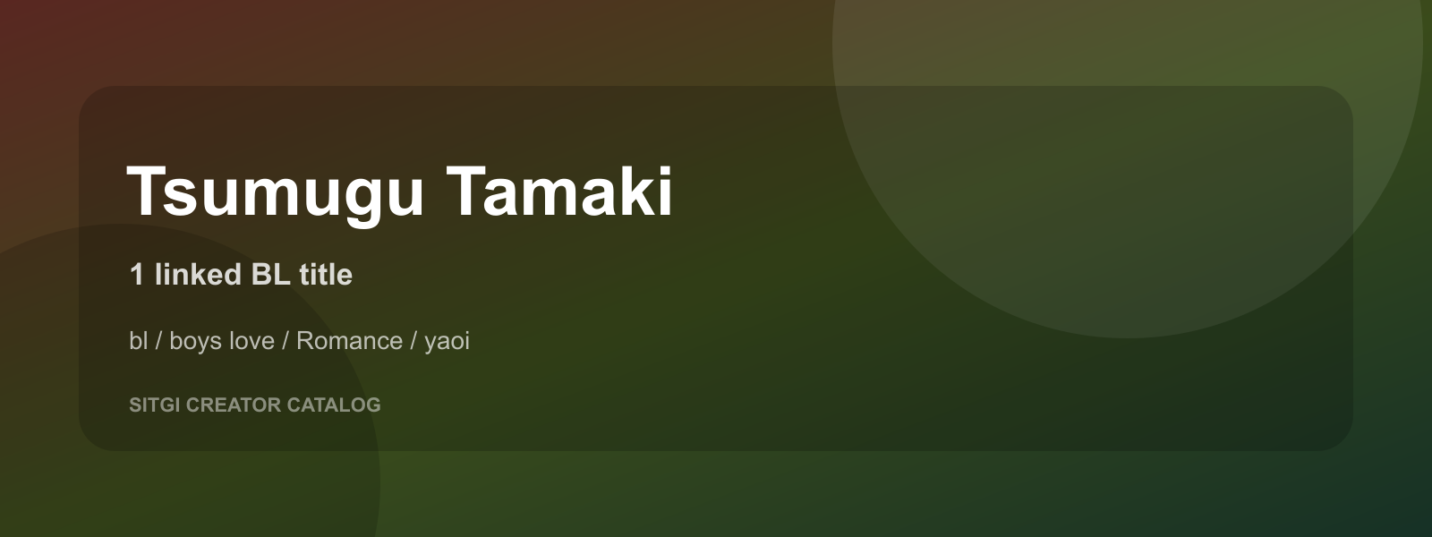 Tsumugu Tamaki cover
