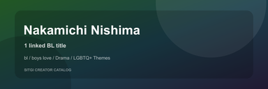 Nakamichi Nishima cover