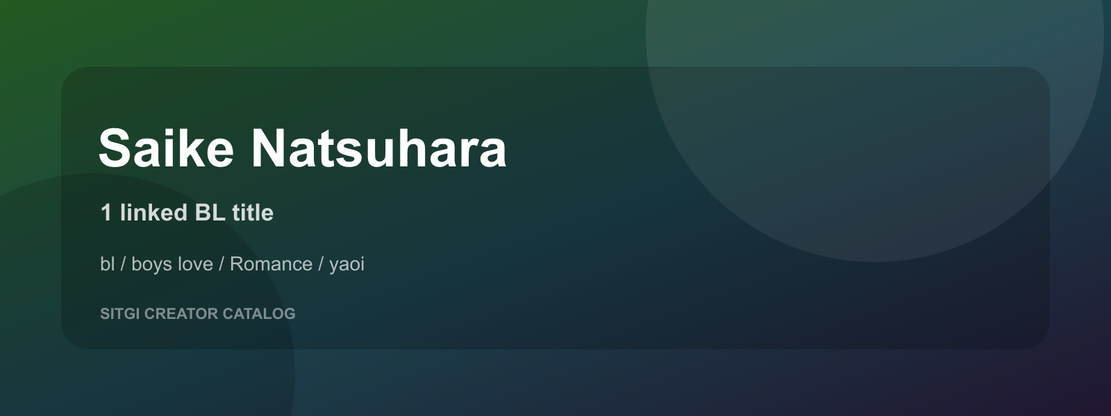 Saike Natsuhara cover
