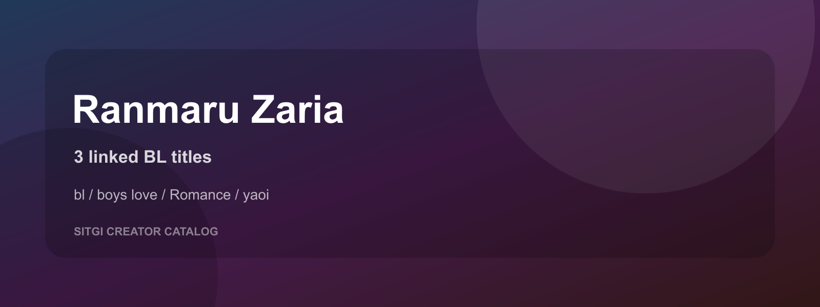 Ranmaru Zaria cover