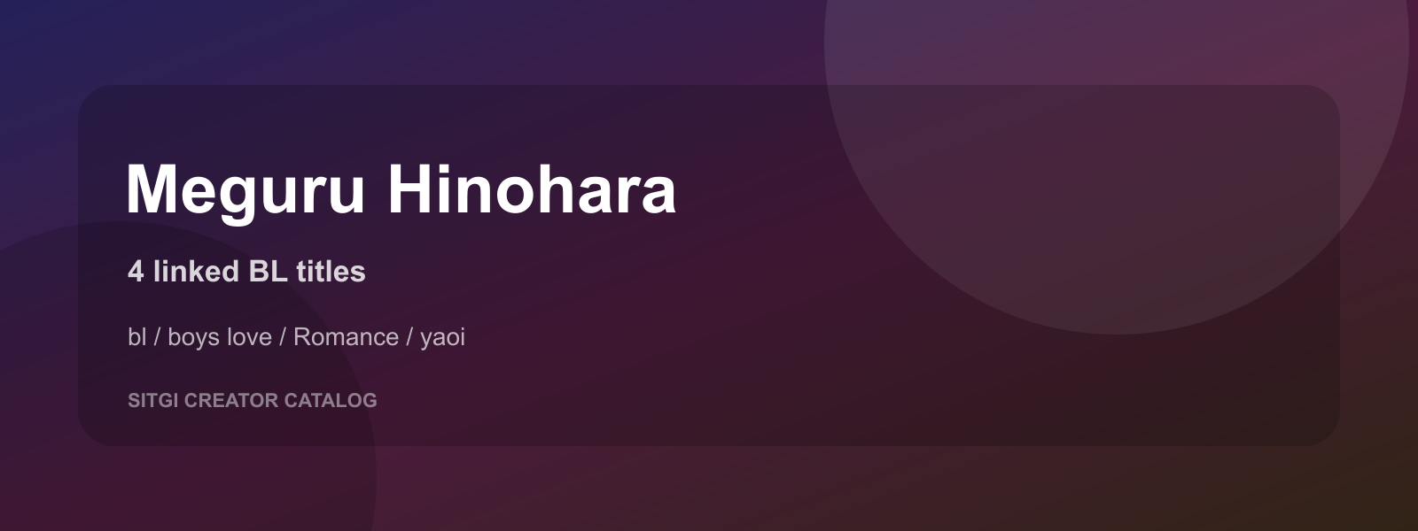 Meguru Hinohara cover