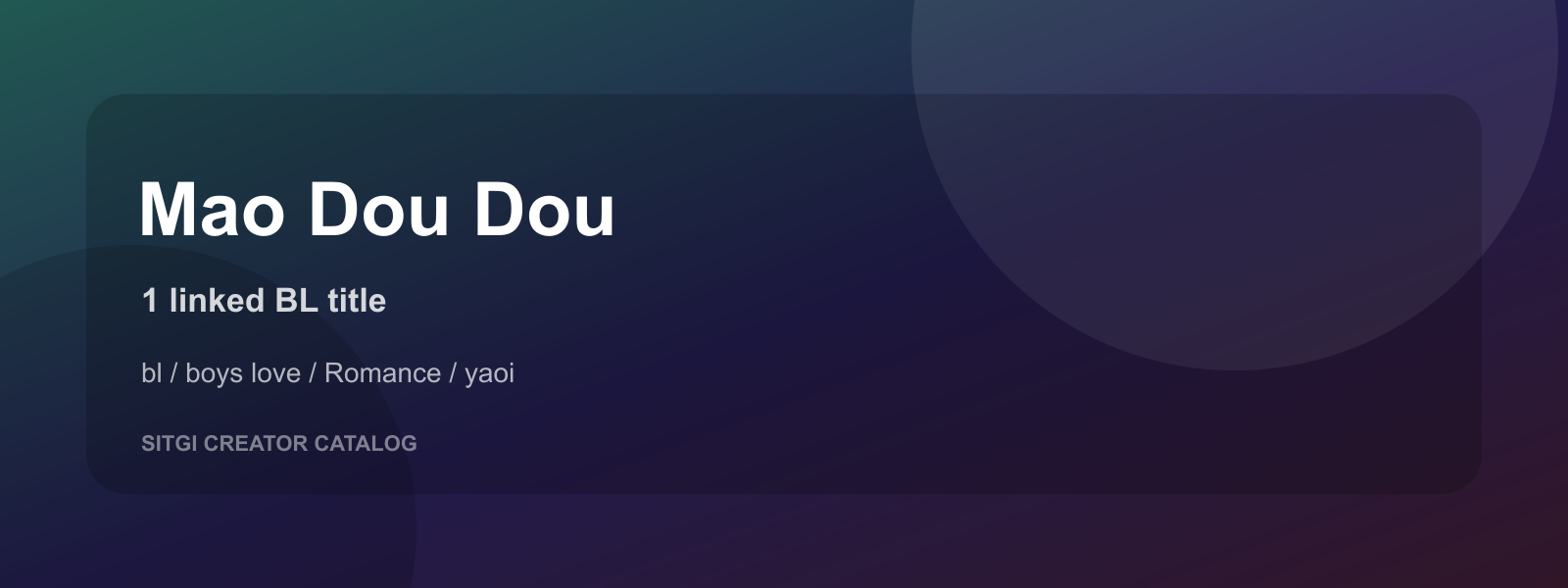 Mao Dou Dou cover