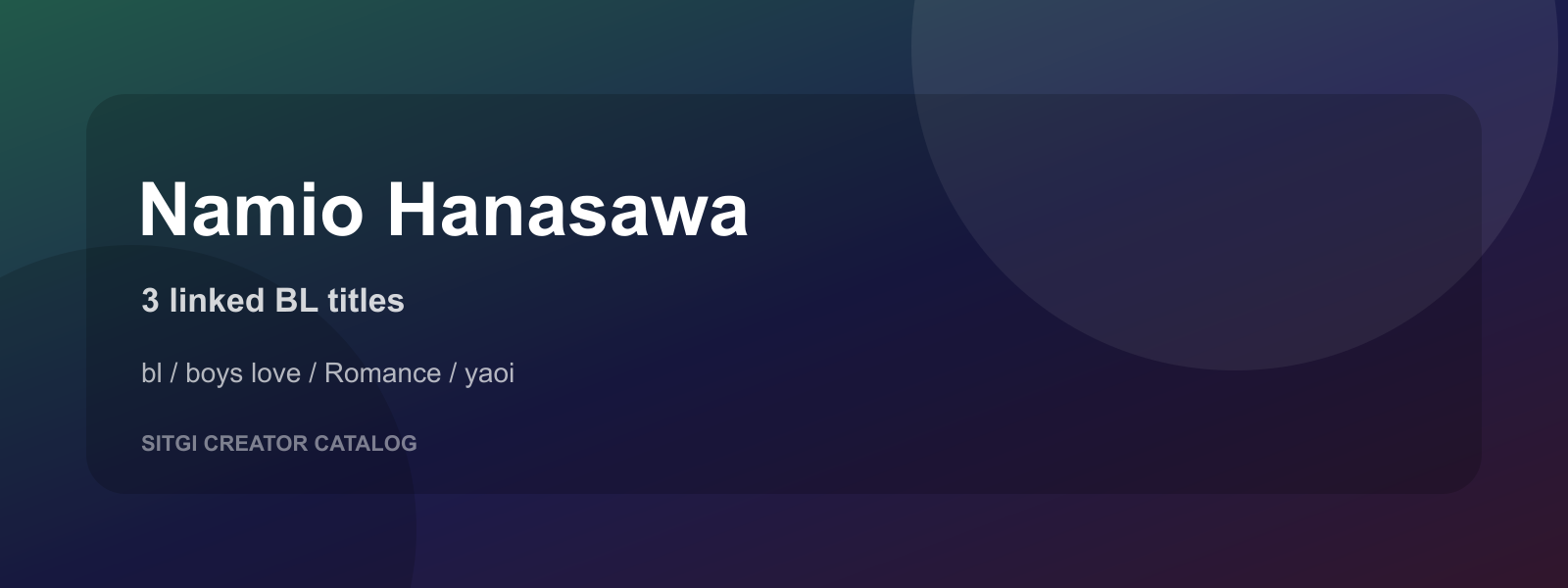 Namio Hanasawa cover