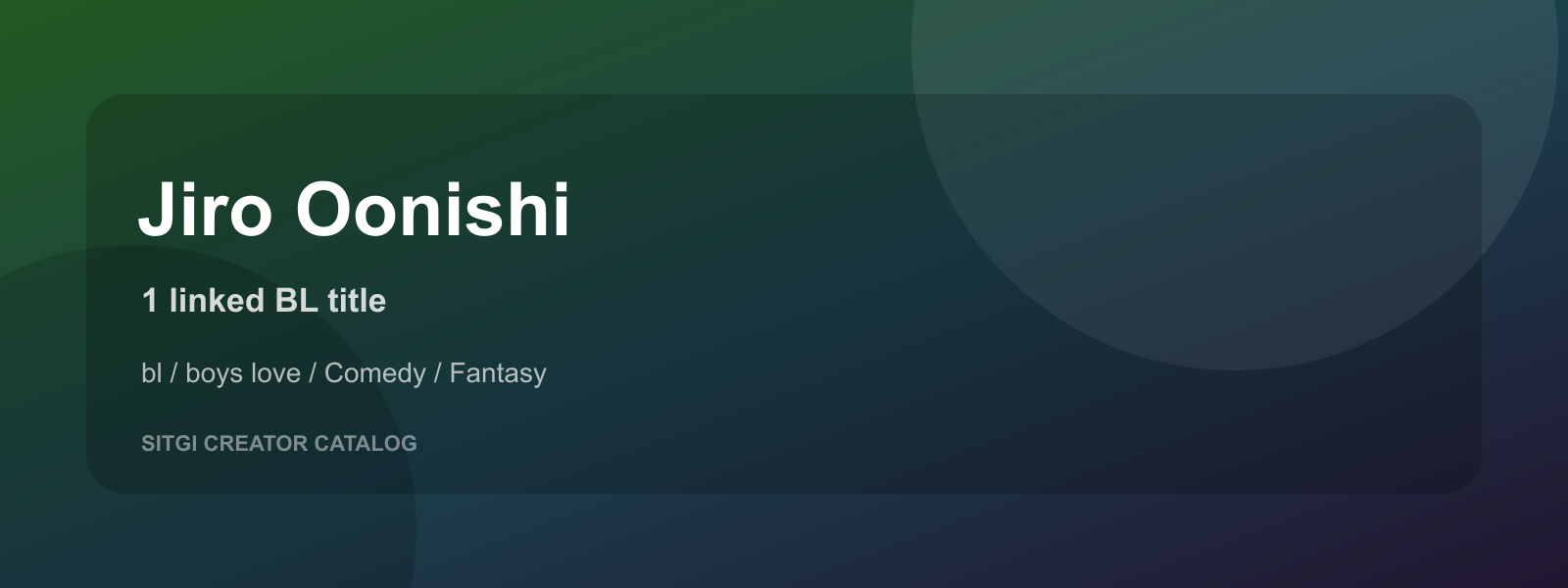 Jiro Oonishi cover
