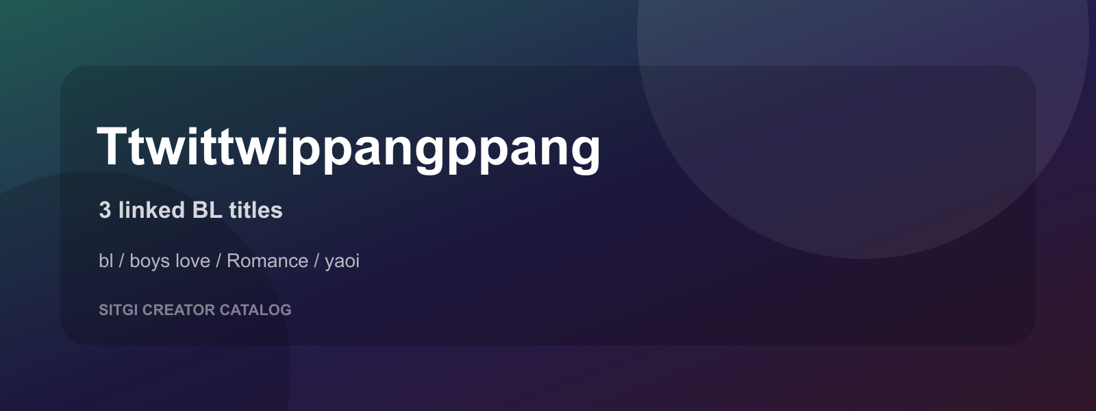 Ttwittwippangppang cover