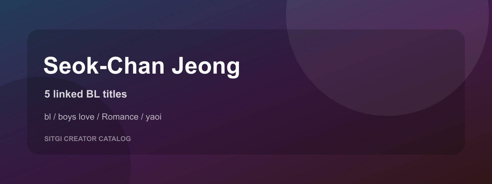 Seok-Chan Jeong cover