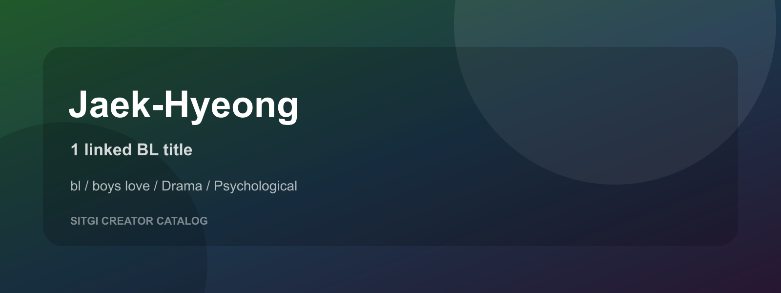 Jaek-Hyeong cover