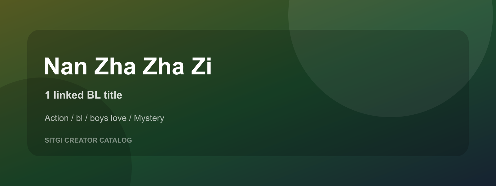Nan Zha Zha Zi cover