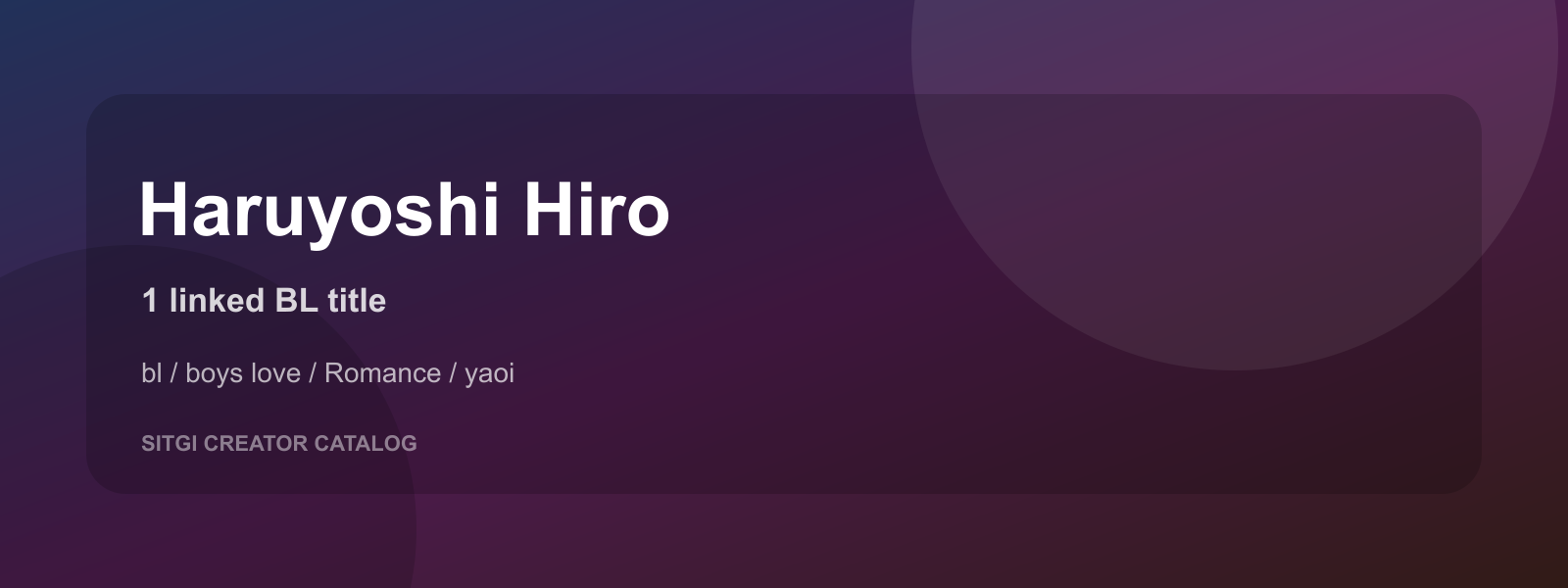 Haruyoshi Hiro cover