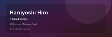 Haruyoshi Hiro cover