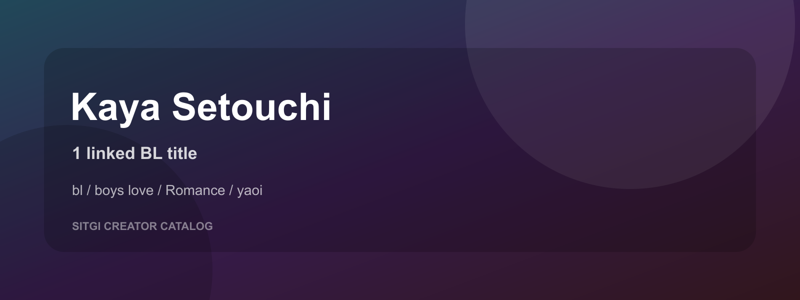 Kaya Setouchi cover