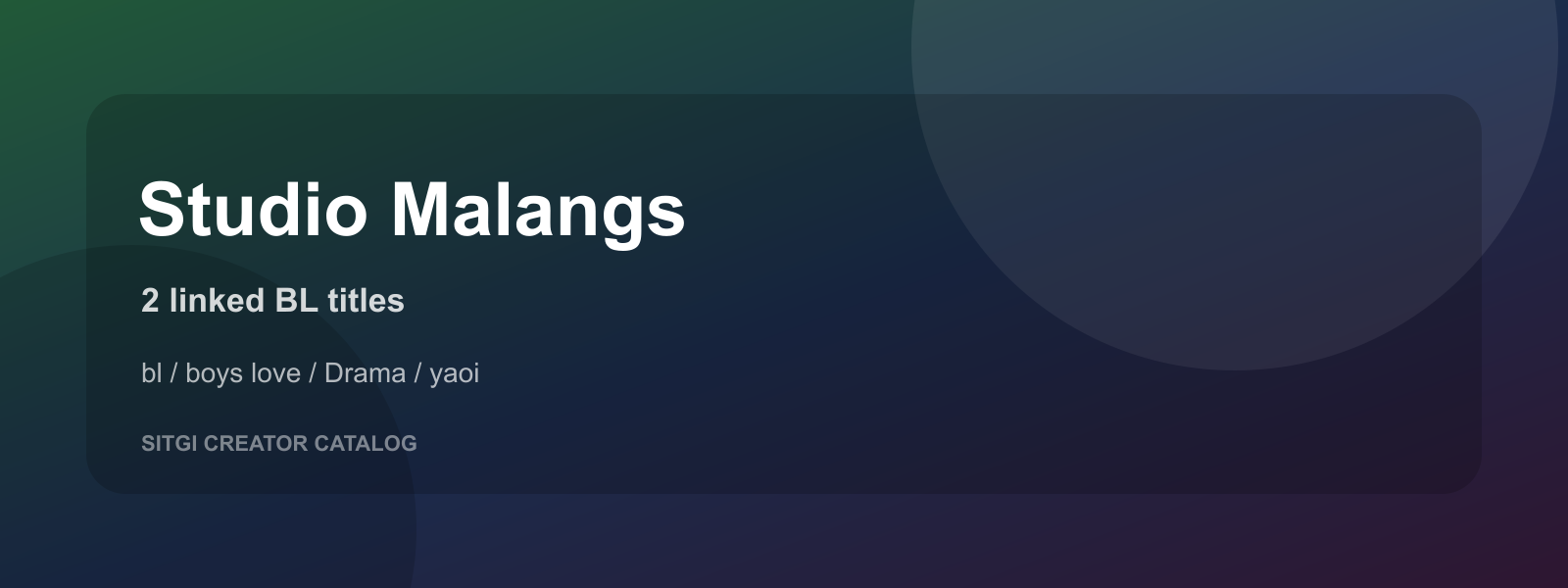 Studio Malangs cover
