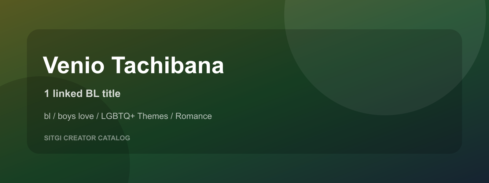 Venio Tachibana cover