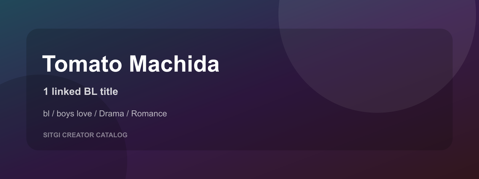 Tomato Machida cover