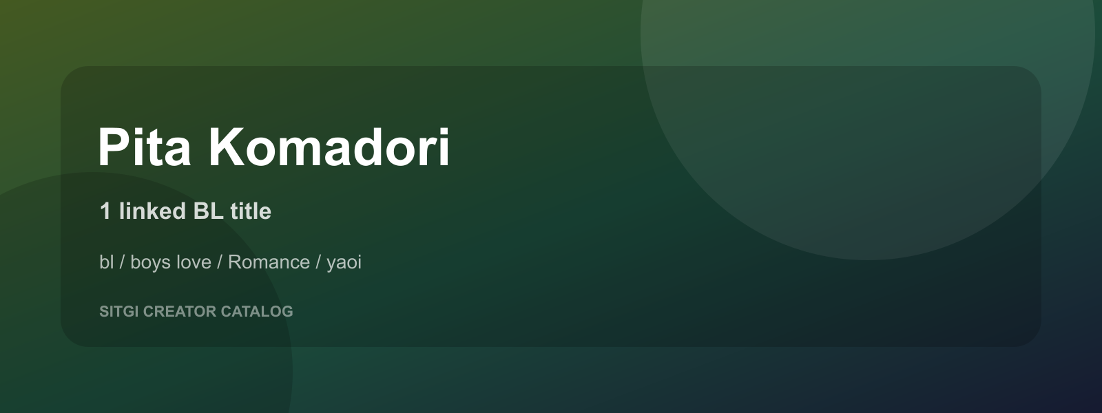 Pita Komadori cover