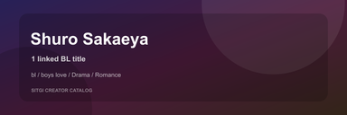 Shuro Sakaeya cover