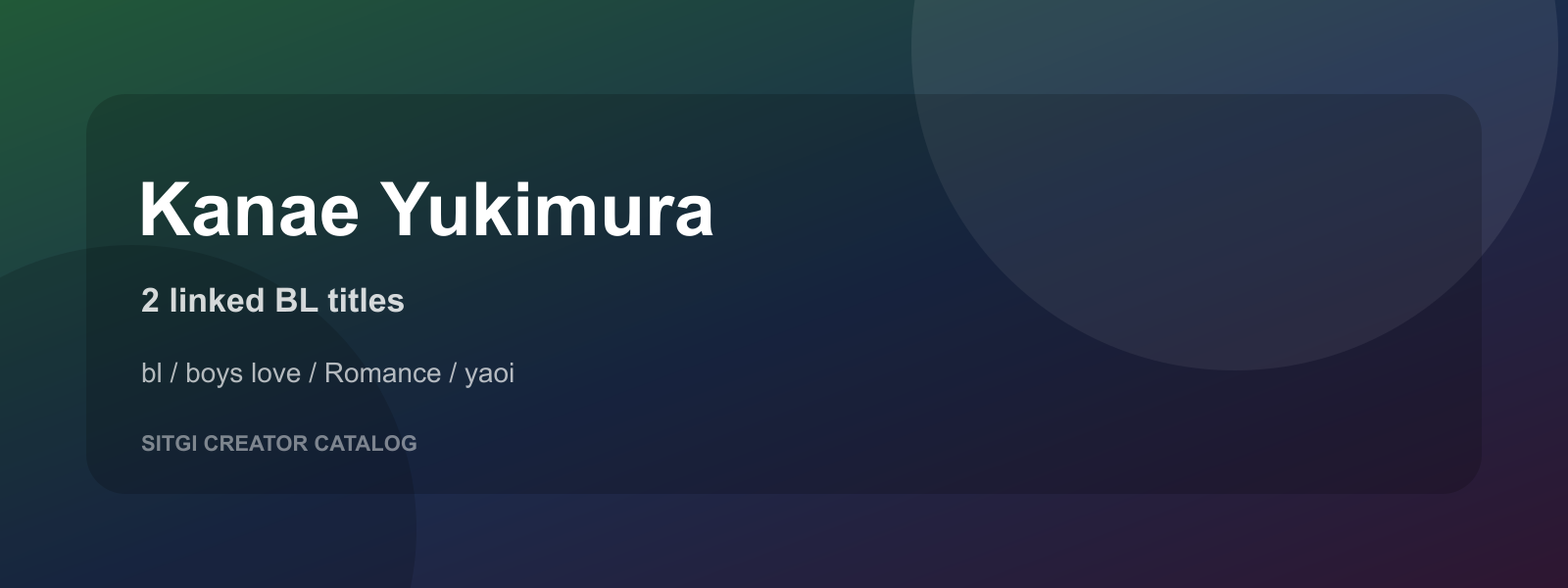 Kanae Yukimura cover