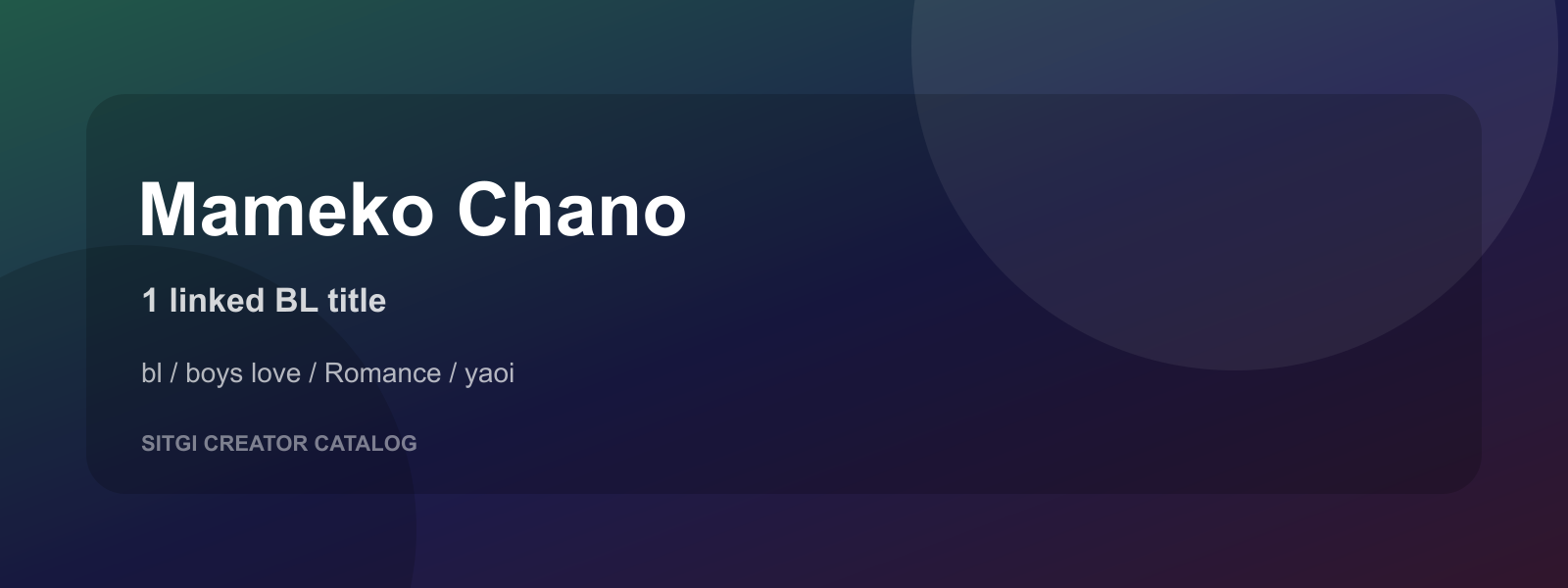 Mameko Chano cover