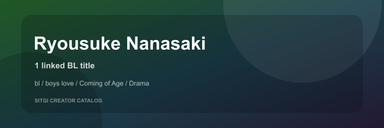 Ryousuke Nanasaki cover
