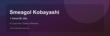 Smeagol Kobayashi cover