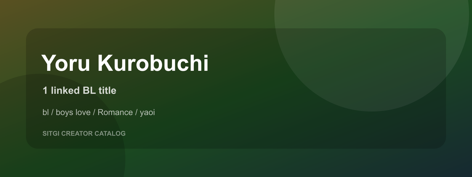 Yoru Kurobuchi cover