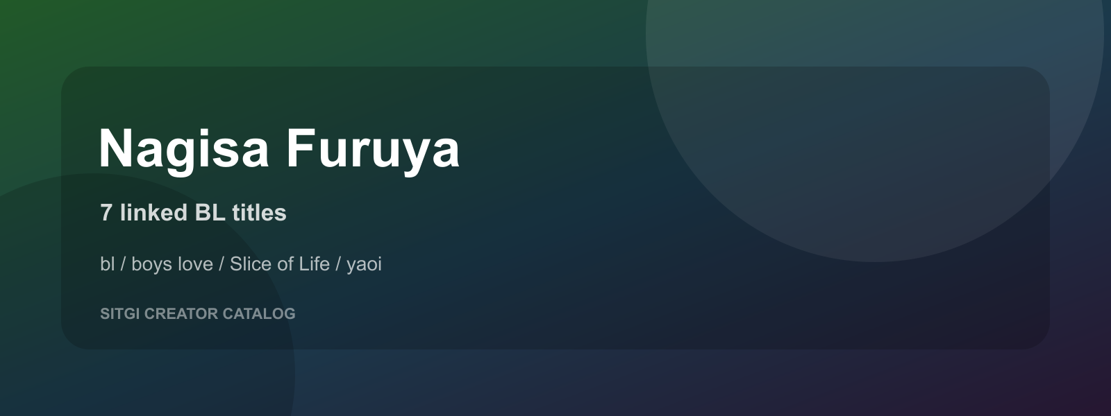 Nagisa Furuya cover